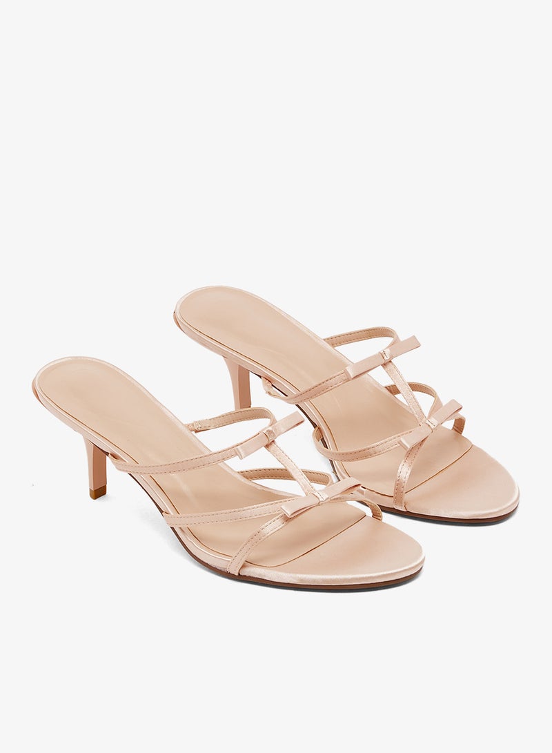 Ginger Bow Detail Mid Heeled Sandals - Image 4