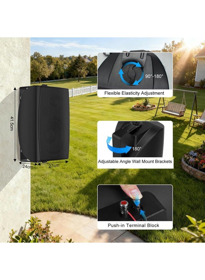 Herdio 8 Inch Outdoor Speaker Waterproof Wired 200 Watt with Powerful Bass, Wall Mounted Outdoor Speaker for Patio Garage Covered Patio (Black) - Image 5