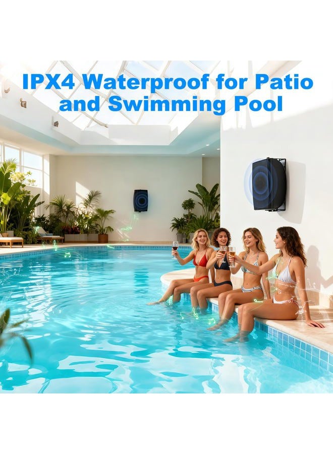 Herdio 8 Inch Outdoor Speaker Waterproof Wired 200 Watt with Powerful Bass, Wall Mounted Outdoor Speaker for Patio Garage Covered Patio (Black) - Image 3