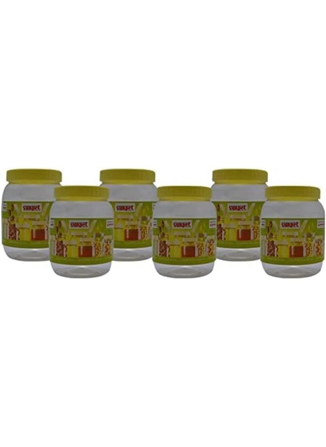 Sunpet Sunpet Round Spice Jar 6-Pieces Set, 500 ml Capacity 
