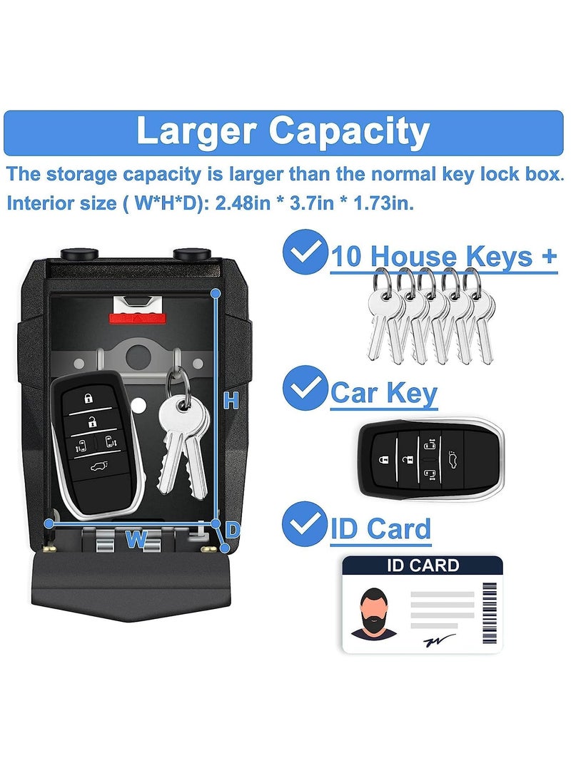 SOLARAE Key Lock Box for Outdoor, Safe Keybox Large Keybox Share or Storage Spare House Keys and Car Key, Key Safe Padlock for Rental Black - Image 3