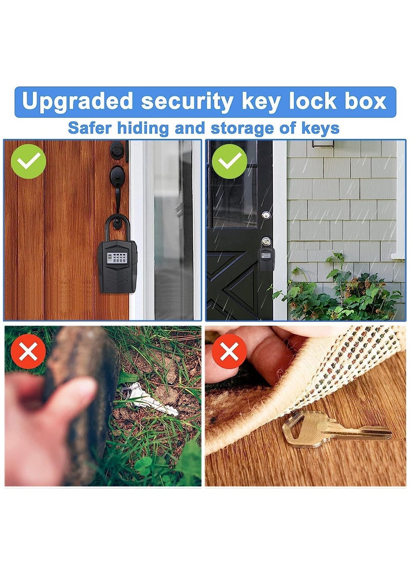 SOLARAE Key Lock Box for Outdoor, Safe Keybox Large Keybox Share or Storage Spare House Keys and Car Key, Key Safe Padlock for Rental Black - Image 4