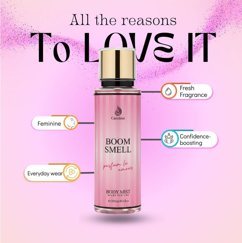 Careline Boom Smell Parfum Le Amour Body Mist for Women, 250ml - Image 4