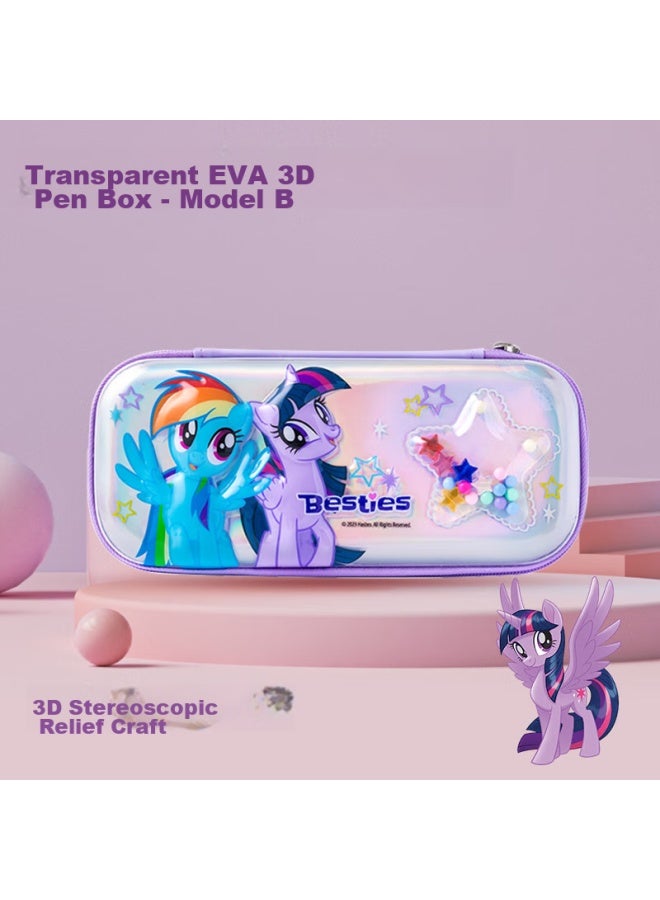 One Is A Pencil Case For Primary And Middle School Students, Stylish Eva 3d Storage Box With Large Capacity, Back-to Reward, Birthday Gift For Boys And Girls, My Little Pony B Style Transparent 3517 - Image 1