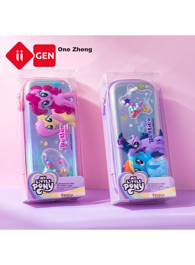 One Is A Pencil Case For Primary And Middle School Students, Stylish Eva 3d Storage Box With Large Capacity, Back-to Reward, Birthday Gift For Boys And Girls, My Little Pony B Style Transparent 3517 - Image 3
