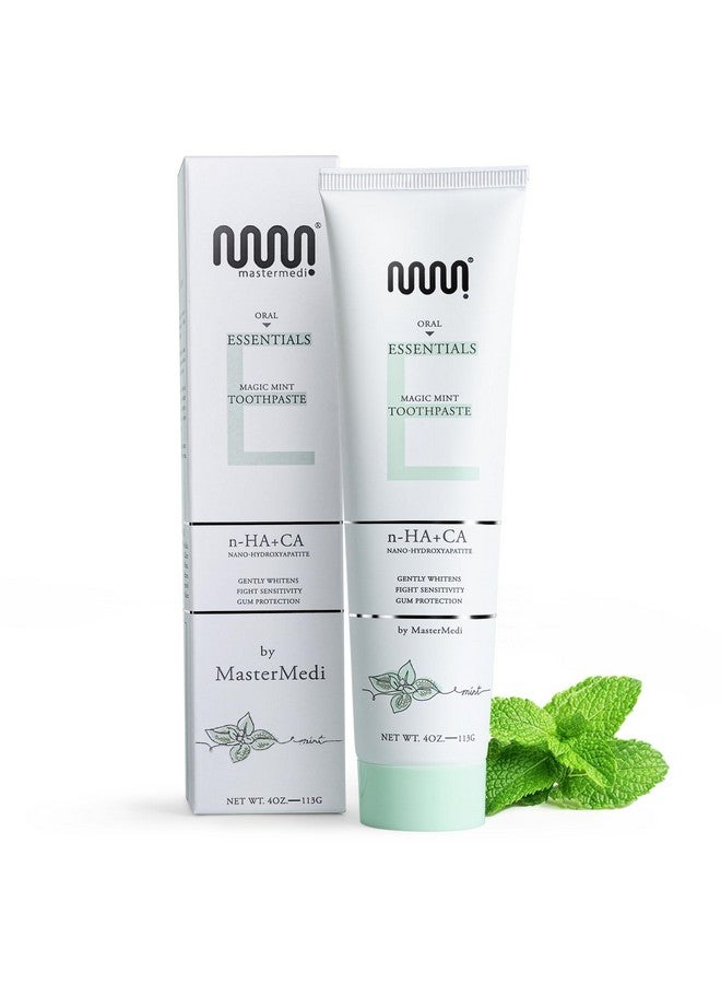 MasterMedi Nano Hydroxyapatite Toothpaste For Teeth Whitening Remineralizing Enamel Sensitive Relief Antiplaque & Fluoride Free Natural Mint Flavor 4Oz (1 Pack) - Image 1