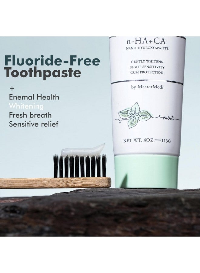 MasterMedi Nano Hydroxyapatite Toothpaste For Teeth Whitening Remineralizing Enamel Sensitive Relief Antiplaque & Fluoride Free Natural Mint Flavor 4Oz (1 Pack) - Image 5