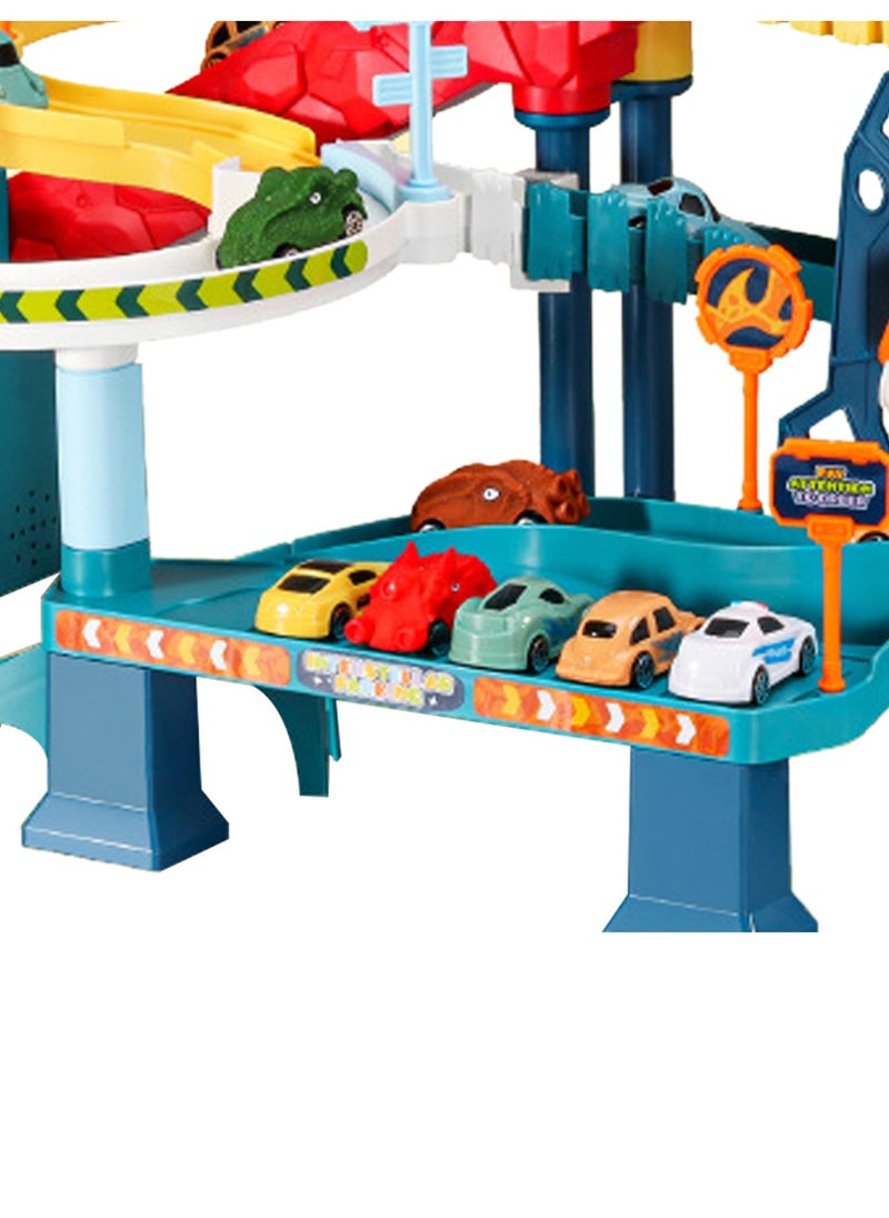 Velaurs Children's Car Adventure, Parking Lot Building Electric Roller Coaster, Dinosaur Winding Road Track Car Toy  - Image 5