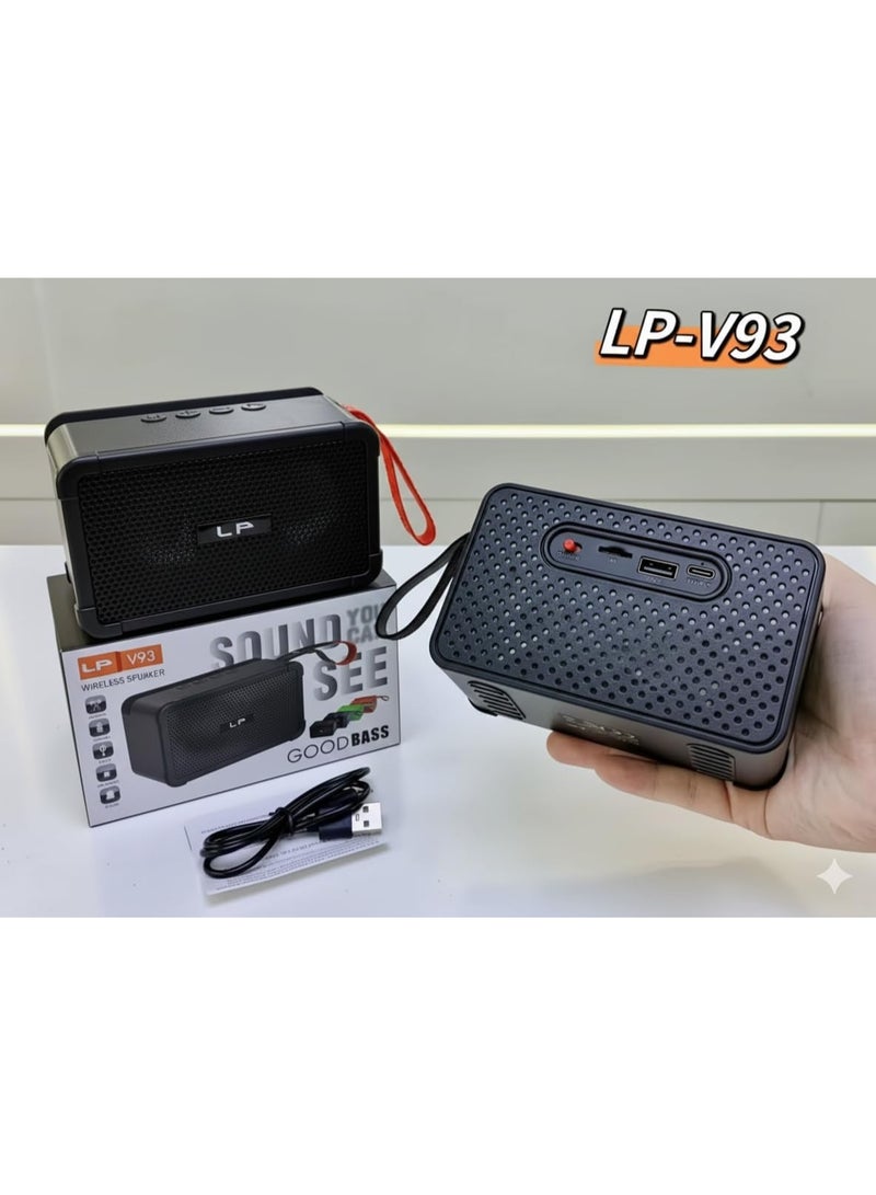LP Portable Bluetooth Speaker with Powerful Sound and Deep Bass – Wireless Speaker with FM Radio and Phone Holder – Support USB Flash & Memory Card – for Trips and Parties - Image 3
