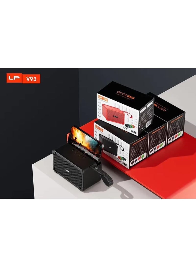 LP Portable Bluetooth Speaker with Powerful Sound and Deep Bass – Wireless Speaker with FM Radio and Phone Holder – Support USB Flash & Memory Card – for Trips and Parties - Image 5