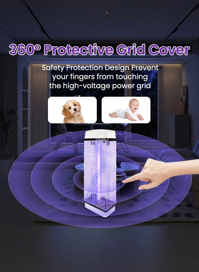 أنيوي مصيدة ذباب،قاتل البعوض الكهربائي، قاتل الحشرات الطائرة، مصيدة ناموس، مصيدة البعوض والذباب للاستخدام الداخلي والخارجي، يقتل الحشرات الطائرة بضوء الأشعة فوق البنفسجية بقوة 15 وات وصصاعق كهربائي 2500 فولت - Image 5