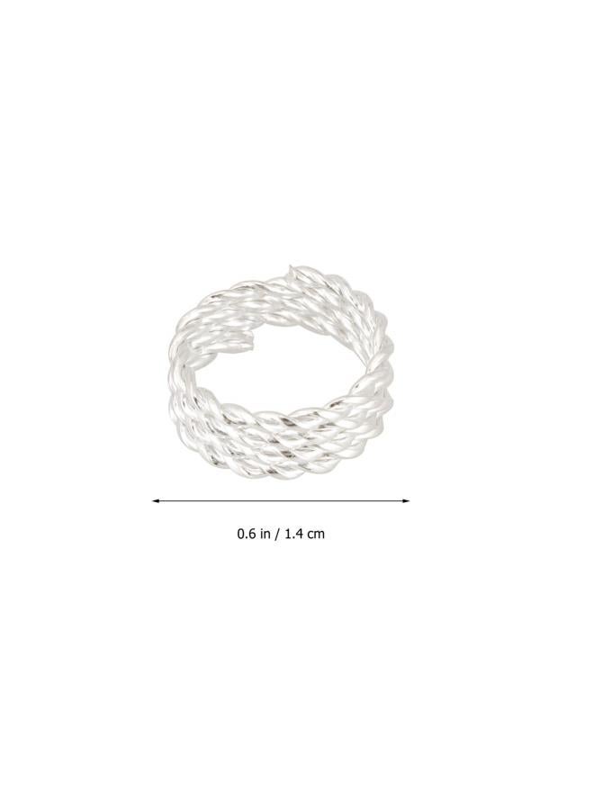 30PCS Dreadlocks Beads Dreadlocks Cuffs Adjustable Wig Iron Hair BraidsStrong Iron Hair Cuffs Rings Accessories for Man Woman Hair Extension (Silver)  - Image 2