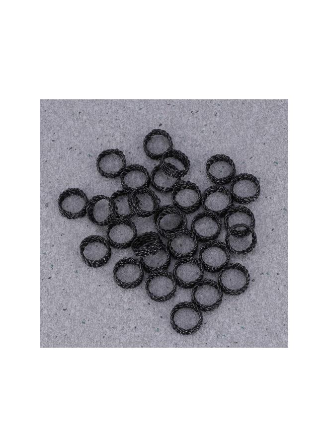 30PCS Dreadlocks Beads Dreadlocks Cuffs Adjustable Wig Iron Hair BraidsStrong Iron Hair Cuffs Rings Accessories for Man Woman Hair Extension (Silver)  - Image 3
