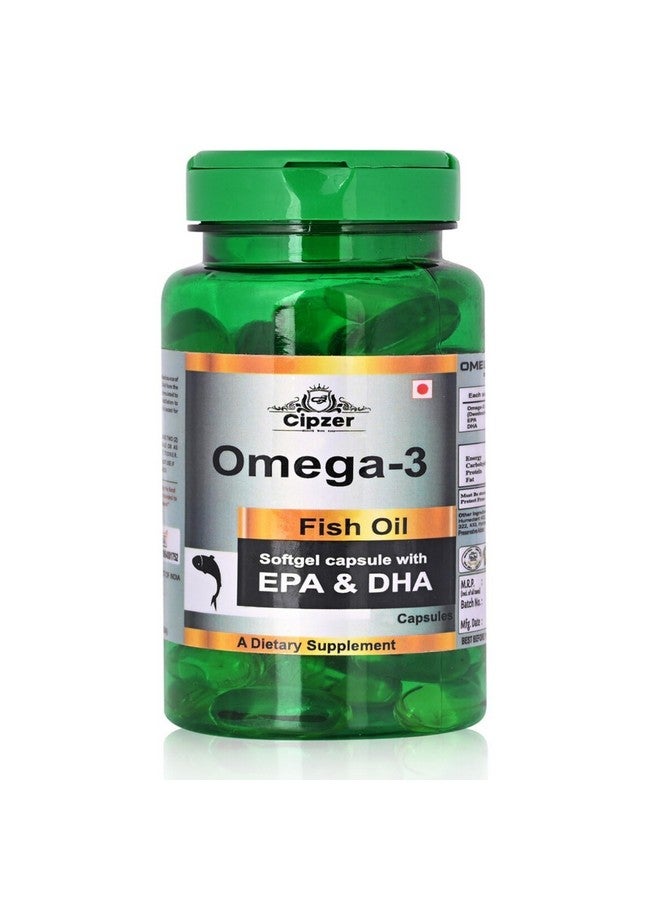 Cipzer Omega 3 Fish Oil Softgel Capsules | Rich in EPA & DHA | Supports Heart, Brain, Joint & Eye Health | Halal Certified | 30 Capsules - Image 1