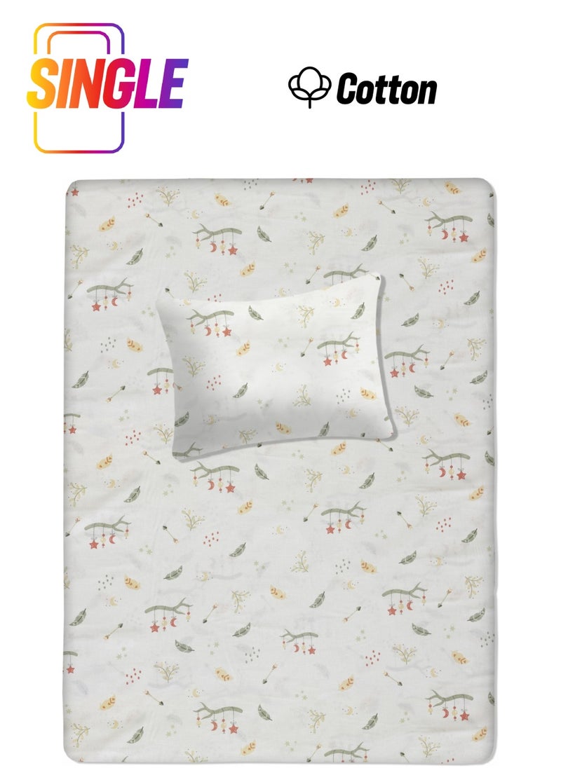 Lief Home ملاءة أطفال مصنوعة من القطن بنسبة 100% مقاس 115×150 + غطاء وسادة للأطفال مقاس 35×45 