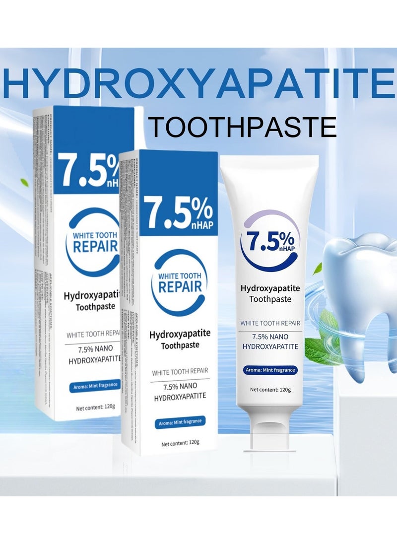 2-PACKS Hydroxyapatite Toothpaste,Protect and Repair Teeth 120g*2 - Image 1
