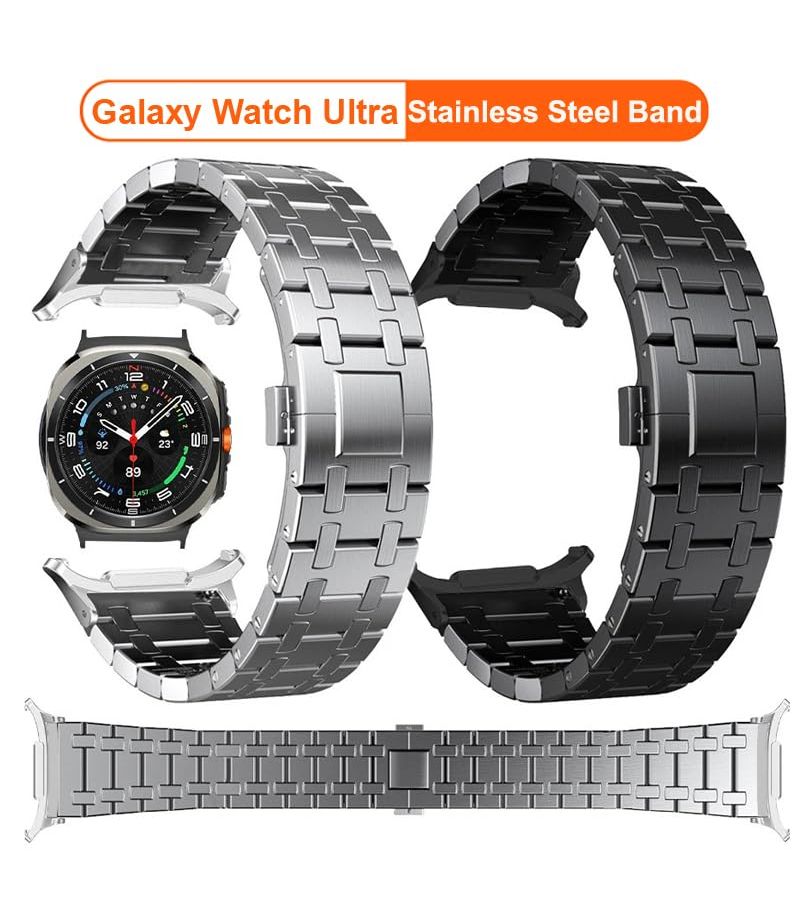 Stainless Steel Watchband For Galaxy Watch 7 Ultra 47mm Silver RoseGold Bracelet - Image 3