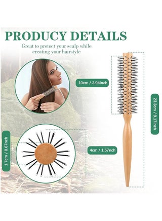 Round Brush for Men & Women: Wooden Hair Brush for Bangs, Fine Hair & Curls - view 2