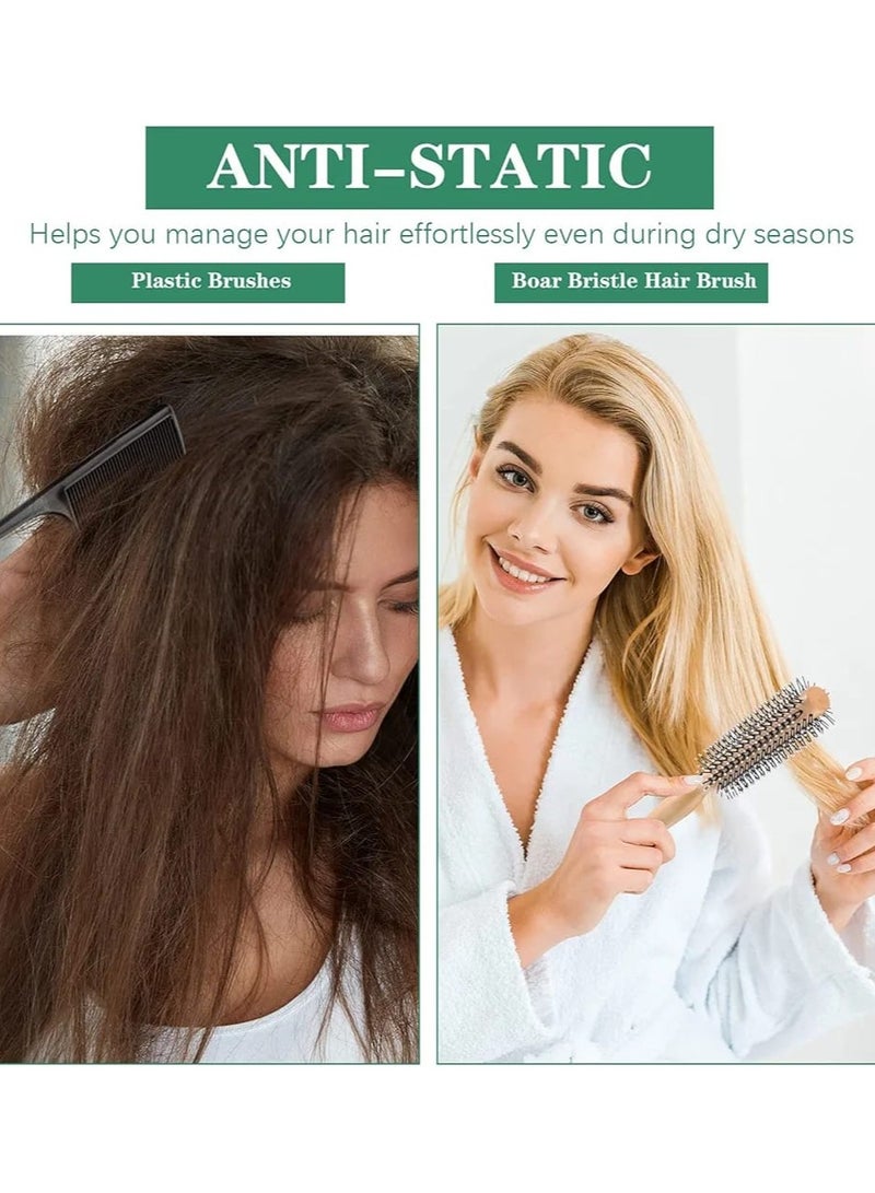 فيندكس فرشاة مستديرة للرجال والنساء: فرشاة شعر خشبية للغرة والشعر الناعم والتجعيدات - Image 3