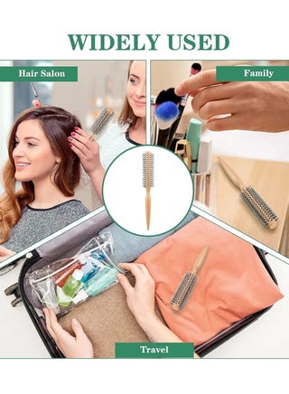 Round Brush for Men & Women: Wooden Hair Brush for Bangs, Fine Hair & Curls - view 4