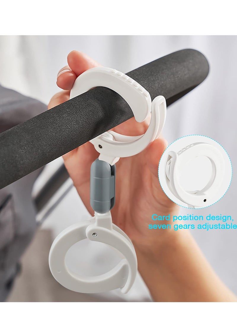 Zikra 2 Pcs Stroller Hooks Baby Bag Clips Adjustable Pram Clips for Shopping Bag Changing Bag and Handbags Pushchair Accessories Universal Fits Any Stroller - Image 2