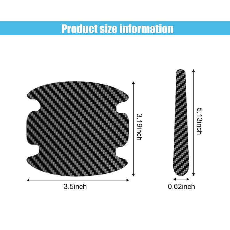 GLSOWEE 8PCS Car Door Handle Scratch Protectors, Carbon Fiber Car Door Handle Bowl Sticker, Universal Auto Doors Handles Paint Guard Cover, Doors Handles Cup Protective Film for Cars (Black) - Image 2