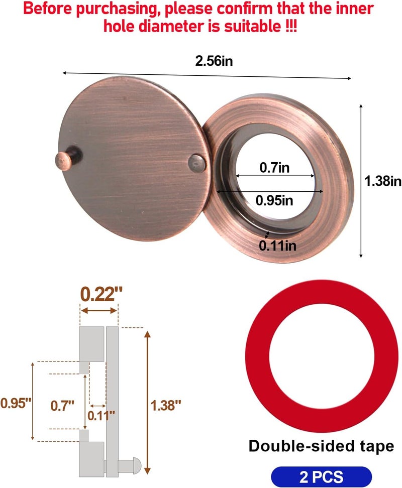 KIBBEH Door Viewer Peephole Cover, Bronze Home Security Protector with Convenient Self-Adhesive Mounting Tools(Large Size) - Image 2