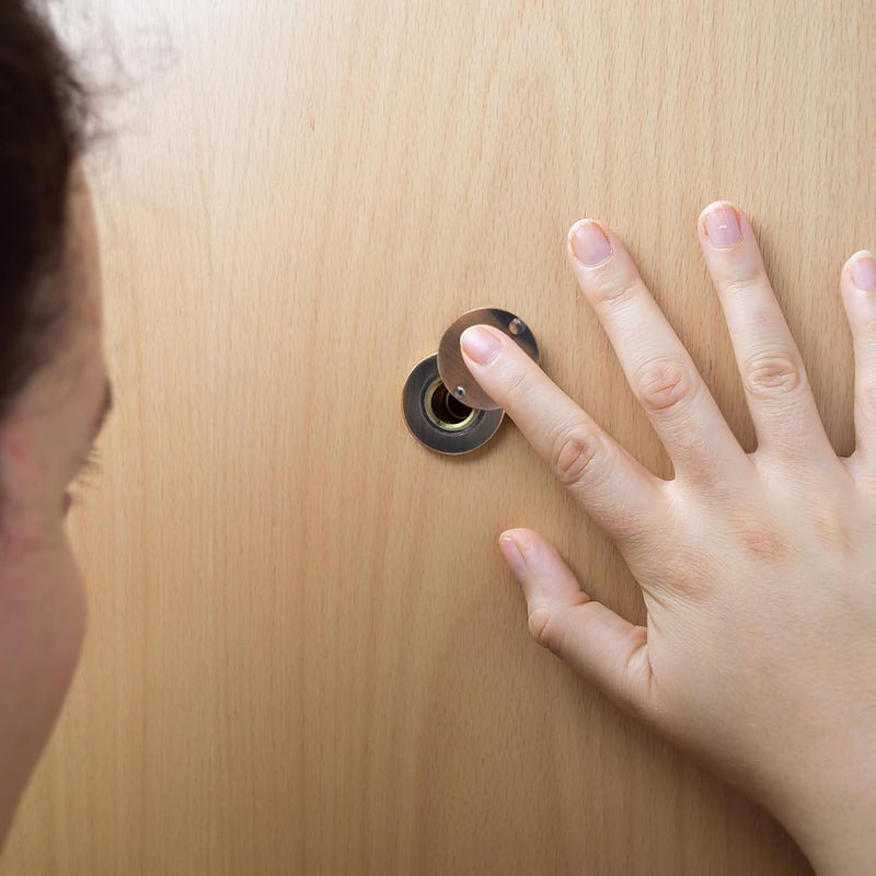 KIBBEH Door Viewer Peephole Cover, Bronze Home Security Protector with Convenient Self-Adhesive Mounting Tools(Large Size) - Image 4