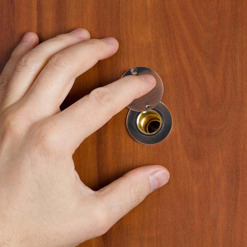 KIBBEH Door Viewer Peephole Cover, Bronze Home Security Protector with Convenient Self-Adhesive Mounting Tools(Large Size) - Image 3