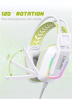 onikuma X13 Gaming Headset with Mic,Over-Ear Gaming Headphones with RGH Light,for PS4/PS5/XOne/XSeries/NSwitch/PC,White  - Image 3