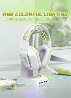 onikuma X13 Gaming Headset with Mic,Over-Ear Gaming Headphones with RGH Light,for PS4/PS5/XOne/XSeries/NSwitch/PC,White  - Image 4