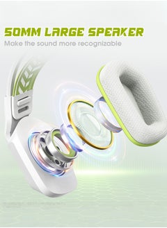 onikuma X13 Gaming Headset with Mic,Over-Ear Gaming Headphones with RGH Light,for PS4/PS5/XOne/XSeries/NSwitch/PC,White  - Image 5