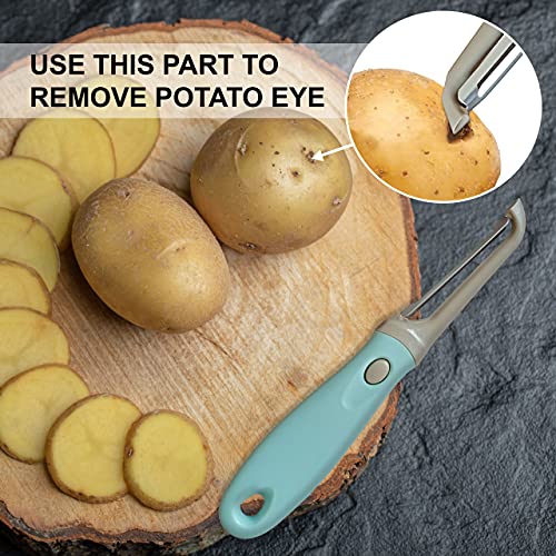 Bahoki Essentials 3 Piece Peeler Set - Stainless Steel Trio Vegetable and Fruit Peeler - Interchangeable Multifunctional Cutter Slicer - Julienne Cut, Shredder, Peelers - Home Kitchen Gadgets - Image 3