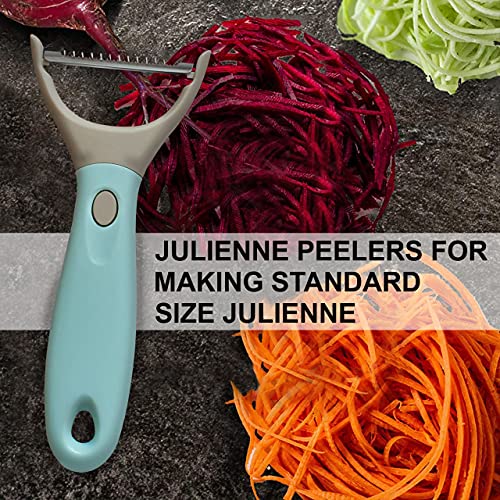 Bahoki Essentials 3 Piece Peeler Set - Stainless Steel Trio Vegetable and Fruit Peeler - Interchangeable Multifunctional Cutter Slicer - Julienne Cut, Shredder, Peelers - Home Kitchen Gadgets - Image 2