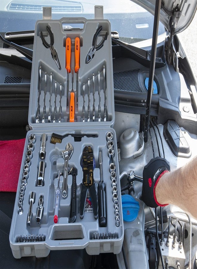 بيرفورمانس تول مجموعة أدوات متعددة الاستخدامات W1193 SAE/Metric من Performance Tool، أدوات يدوية منزلية عامة، مجموعة أدوات إصلاح السيارات، مع حقيبة تخزين بلاستيكية لصندوق الأدوات، رمادي، 119 قطعة - Image 5