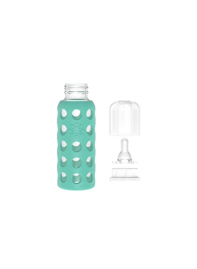 Lifefactory Glass Baby Bottle BPA Free | Protective Silicone Sleeve | 9 oz Pack of 2 | Papaya, Kale - Image 5