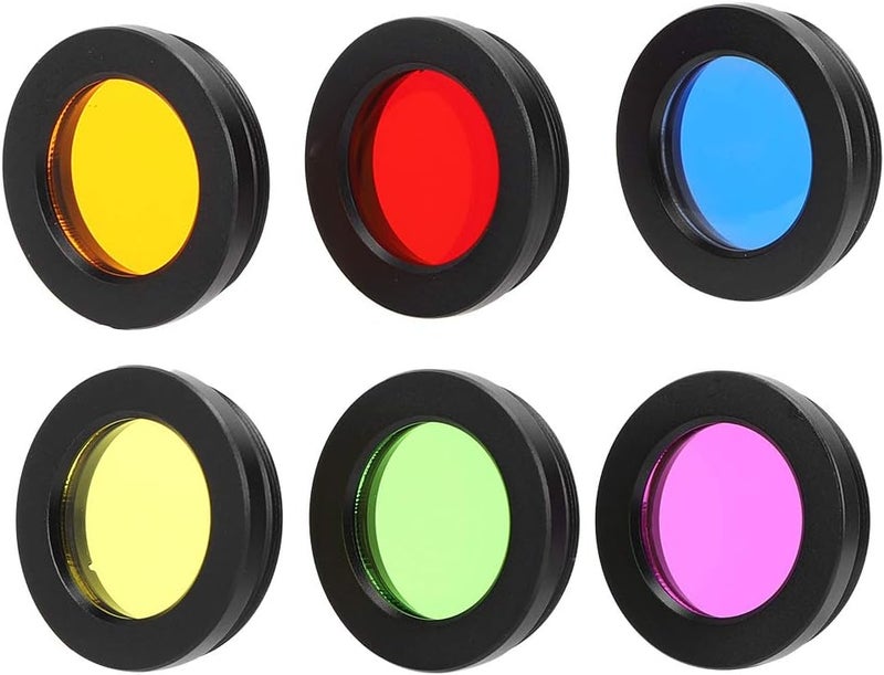 woobles Lens Filter Set, 6 Colors 1.25 Inch Colorful Astronomical Telescopes Eyepieces Screw Thread Filter Kit with Stor - Image 3