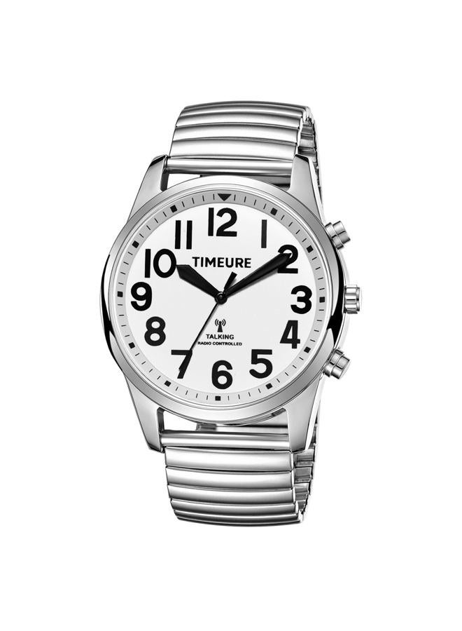 TIMEURE Talking Watch with Jumbo Numbers self-Setting for Bind Men, Seniors,Visually impaired,or Elderly, Father's Gift -2211 (Silver) - Image 1