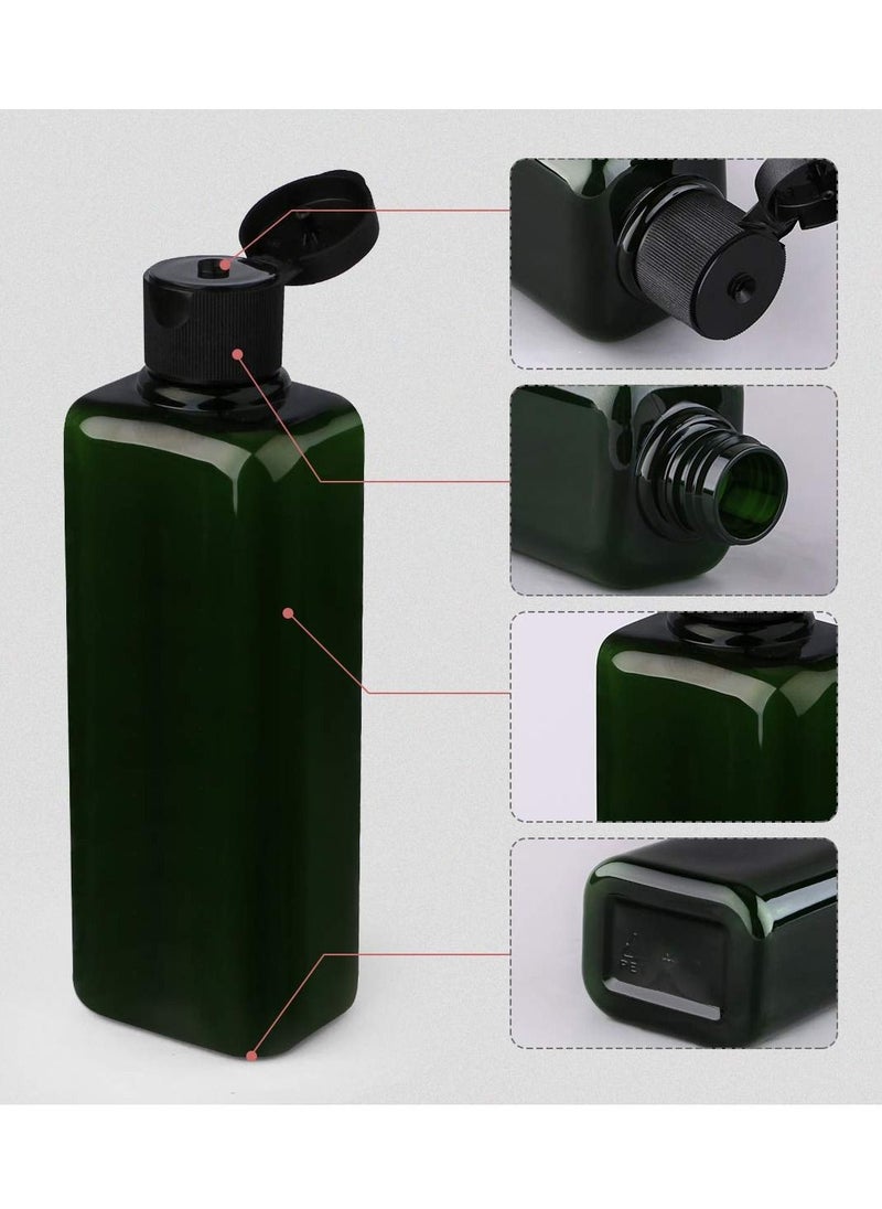 SYOSI - Plastic Empty Bottles Squeeze with Flip Cap Bottle for Shampoo Lotions Liquid Body Soap Creams Rectangle Pack of 2 200ml - Image 1