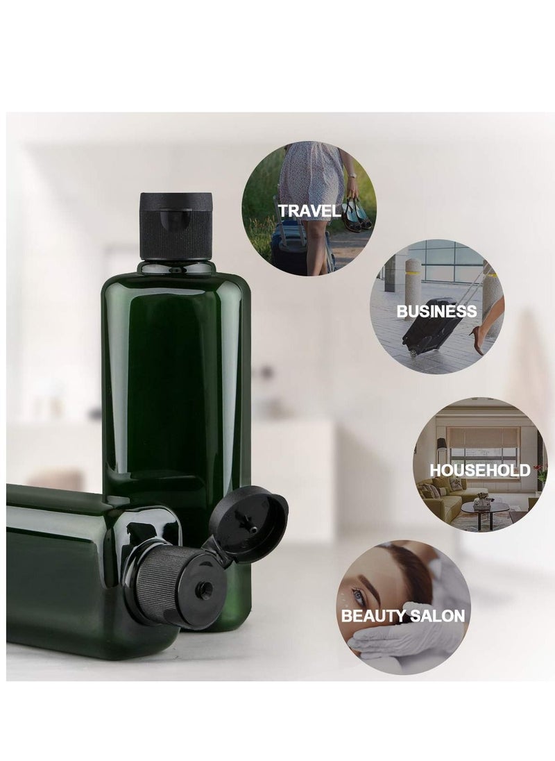 SYOSI - Plastic Empty Bottles Squeeze with Flip Cap Bottle for Shampoo Lotions Liquid Body Soap Creams Rectangle Pack of 2 200ml - Image 1