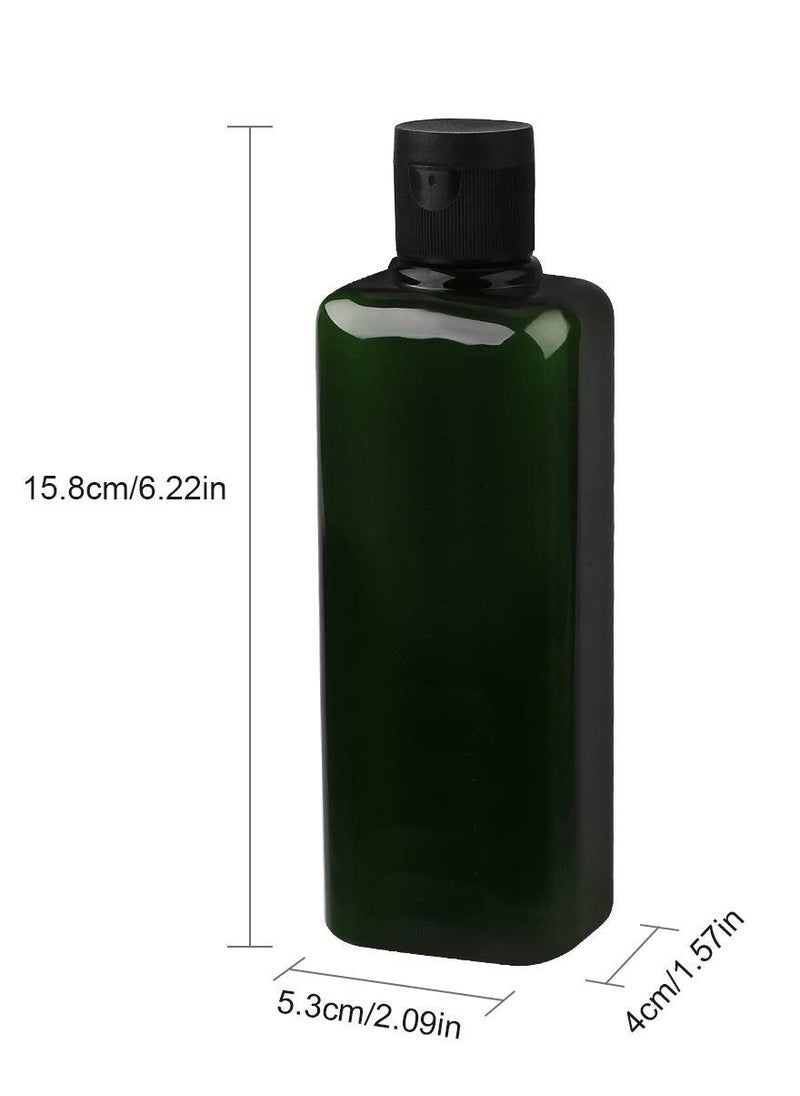 SYOSI - Plastic Empty Bottles Squeeze with Flip Cap Bottle for Shampoo Lotions Liquid Body Soap Creams Rectangle Pack of 2 200ml - Image 1