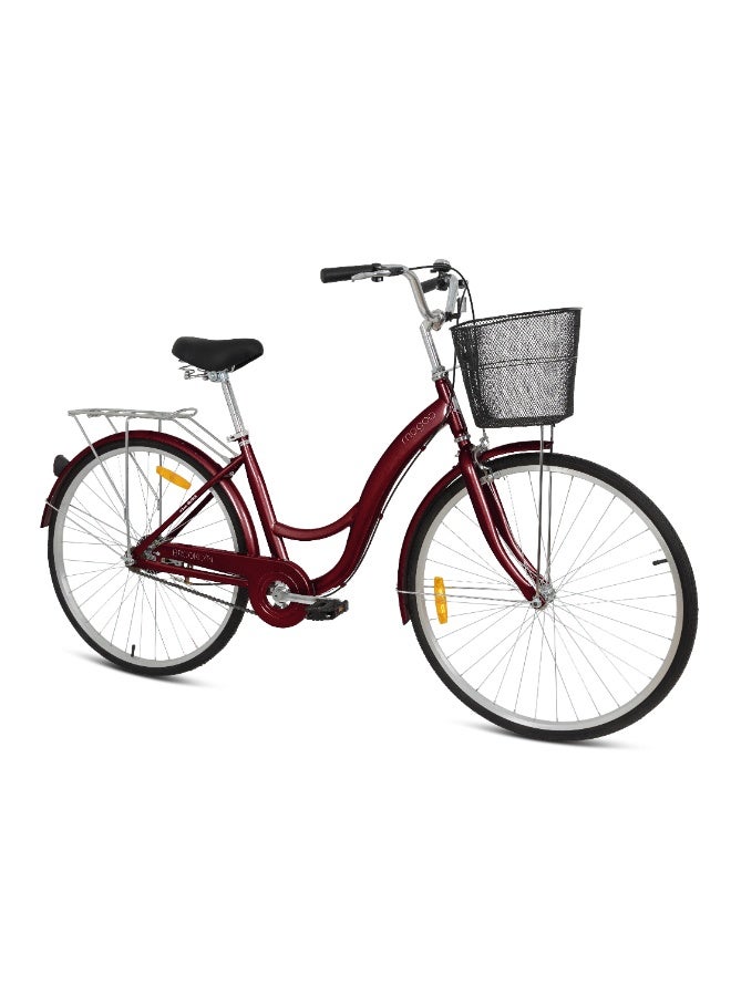 MOGOO Brooklyn 24-Inch Cruiser Bike | 24-Inch Wheel Size | Adjustable Seat | For Women | Red Color - Image 1