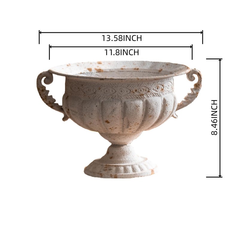 NOONEAU Vintage Urn Planter with Embossed Pattern, Decorative Flower Pot, Classic Round Plant Pot, European Shabby Chic Centerpiece for Mantel, Table, Entryway or Living Room Decorï¼ˆ13.6 * 11.9 * 8.5 inï¼‰ - Image 3