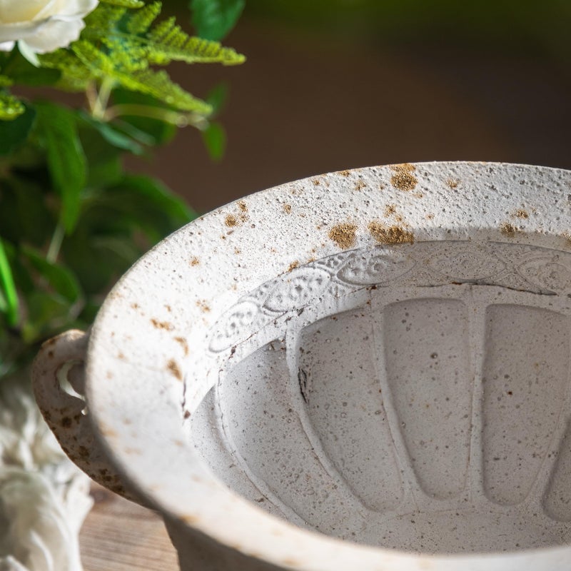 NOONEAU Vintage Urn Planter with Embossed Pattern, Decorative Flower Pot, Classic Round Plant Pot, European Shabby Chic Centerpiece for Mantel, Table, Entryway or Living Room Decorï¼ˆ13.6 * 11.9 * 8.5 inï¼‰ - Image 5