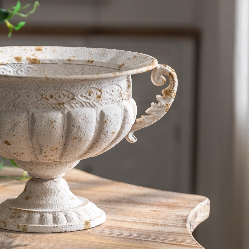 NOONEAU Vintage Urn Planter with Embossed Pattern, Decorative Flower Pot, Classic Round Plant Pot, European Shabby Chic Centerpiece for Mantel, Table, Entryway or Living Room Decorï¼ˆ13.6 * 11.9 * 8.5 inï¼‰ - Image 4