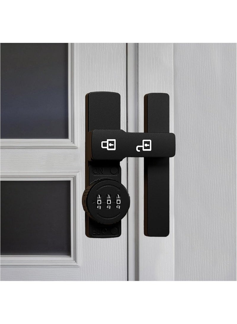 Barn Door Lock, Password Keyboard Compartment Door Lock Suitable for Home School Office Gym Mmechanical Combination Cabinet Storage Cabinet Electronic Toolbox (Black) - Image 1