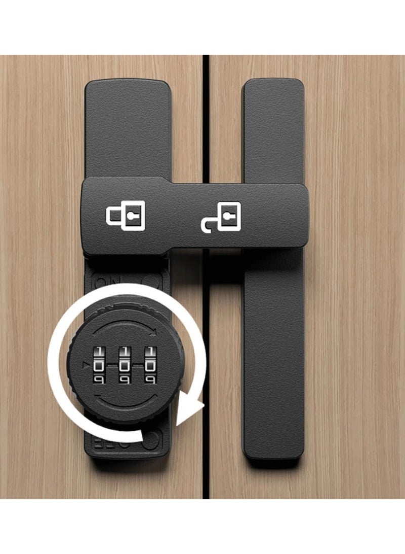 Barn Door Lock, Password Keyboard Compartment Door Lock Suitable for Home School Office Gym Mmechanical Combination Cabinet Storage Cabinet Electronic Toolbox (Black) - Image 3