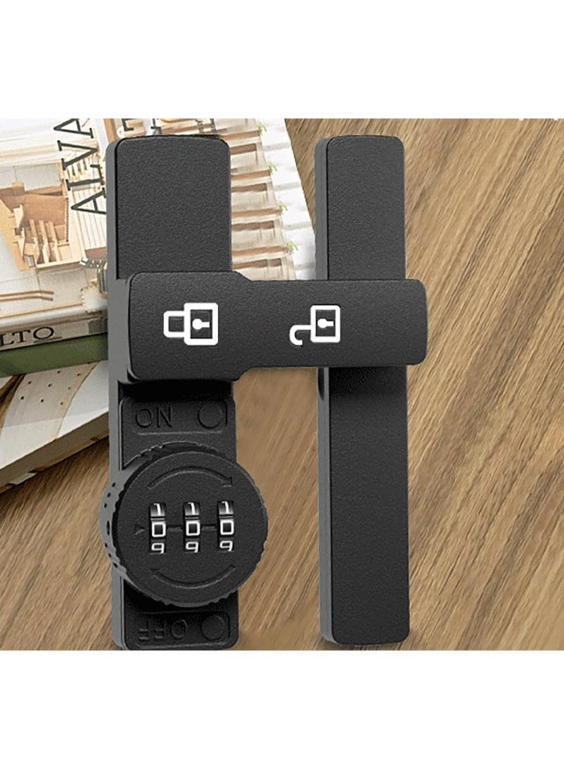 Barn Door Lock, Password Keyboard Compartment Door Lock Suitable for Home School Office Gym Mmechanical Combination Cabinet Storage Cabinet Electronic Toolbox (Black) - Image 4