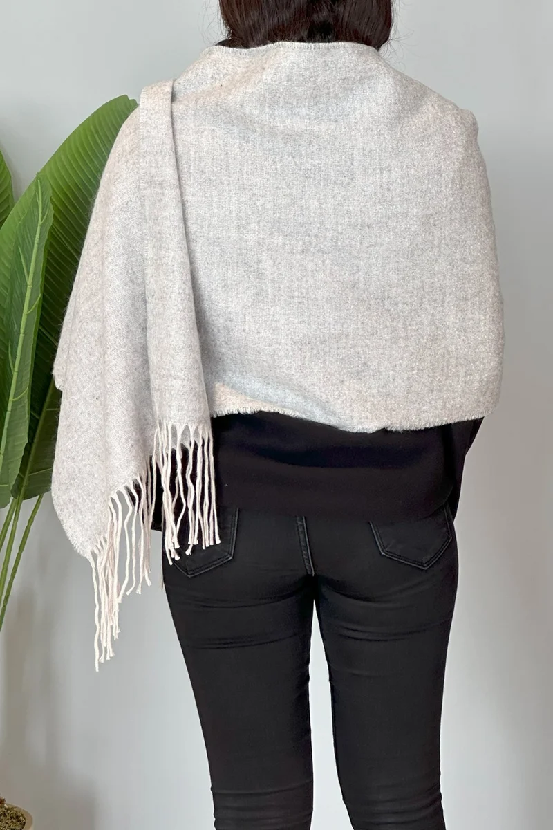 Remsa Mayo Tassel Boucle Scarf Shawl 45X200 cm 1285 Gray