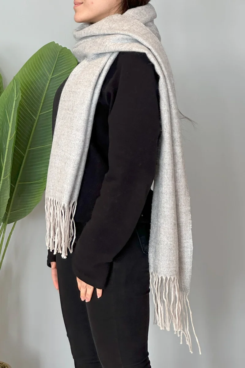 Remsa Mayo Tassel Boucle Scarf Shawl 45X200 cm 1285 Gray